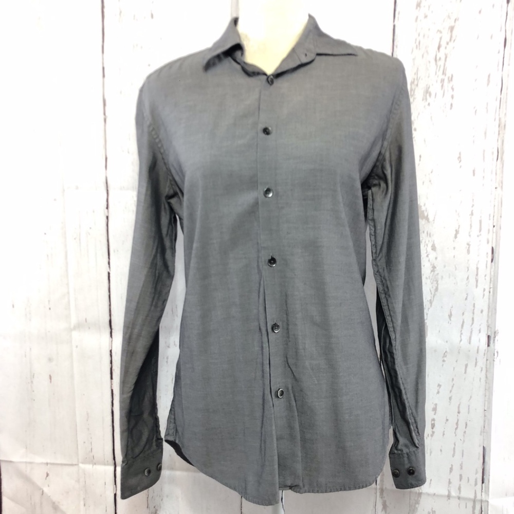 CALVIN KLEIN GRAY LONG SLEEVE DRESS SHIRT SIZE S